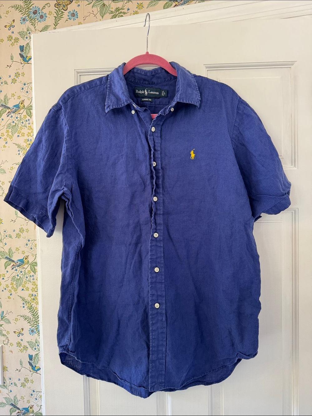 Ralph Lauren 100% linen short sleeve button down size L